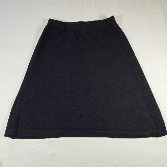 St. John Evening Black Knit A-Line Wool Skirt By Marie Grey Sz 2 Made In‎ USA - Picture 1 of 9